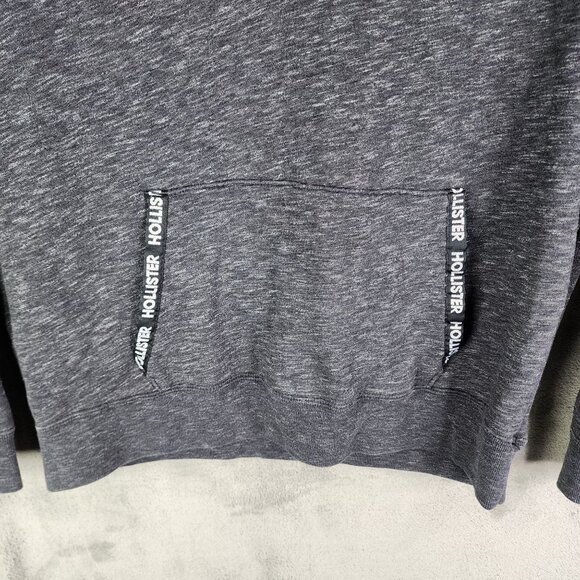 Mens Heather Gray Hollister Drawstring Hooded Sweatshirt Long Sleeve Size XL - Picture 3 of 12